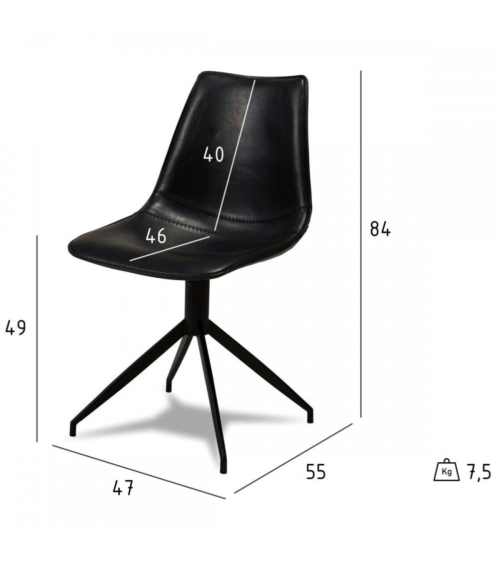 Lot de 2 chaises de salle à manger Isabel - Noir