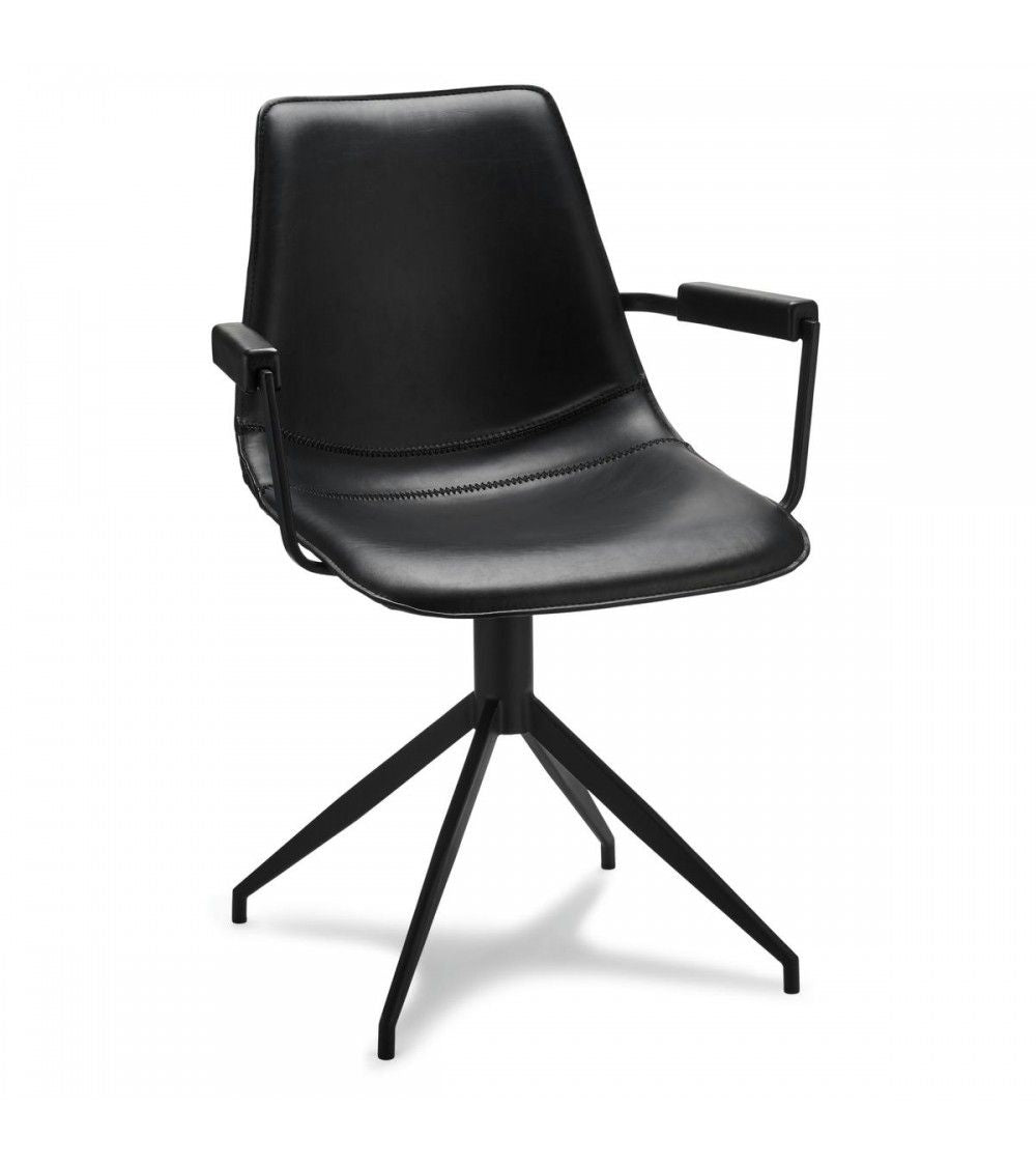 Lot de 2 chaises de salle à manger avec accoudoirs Isabel - Noir