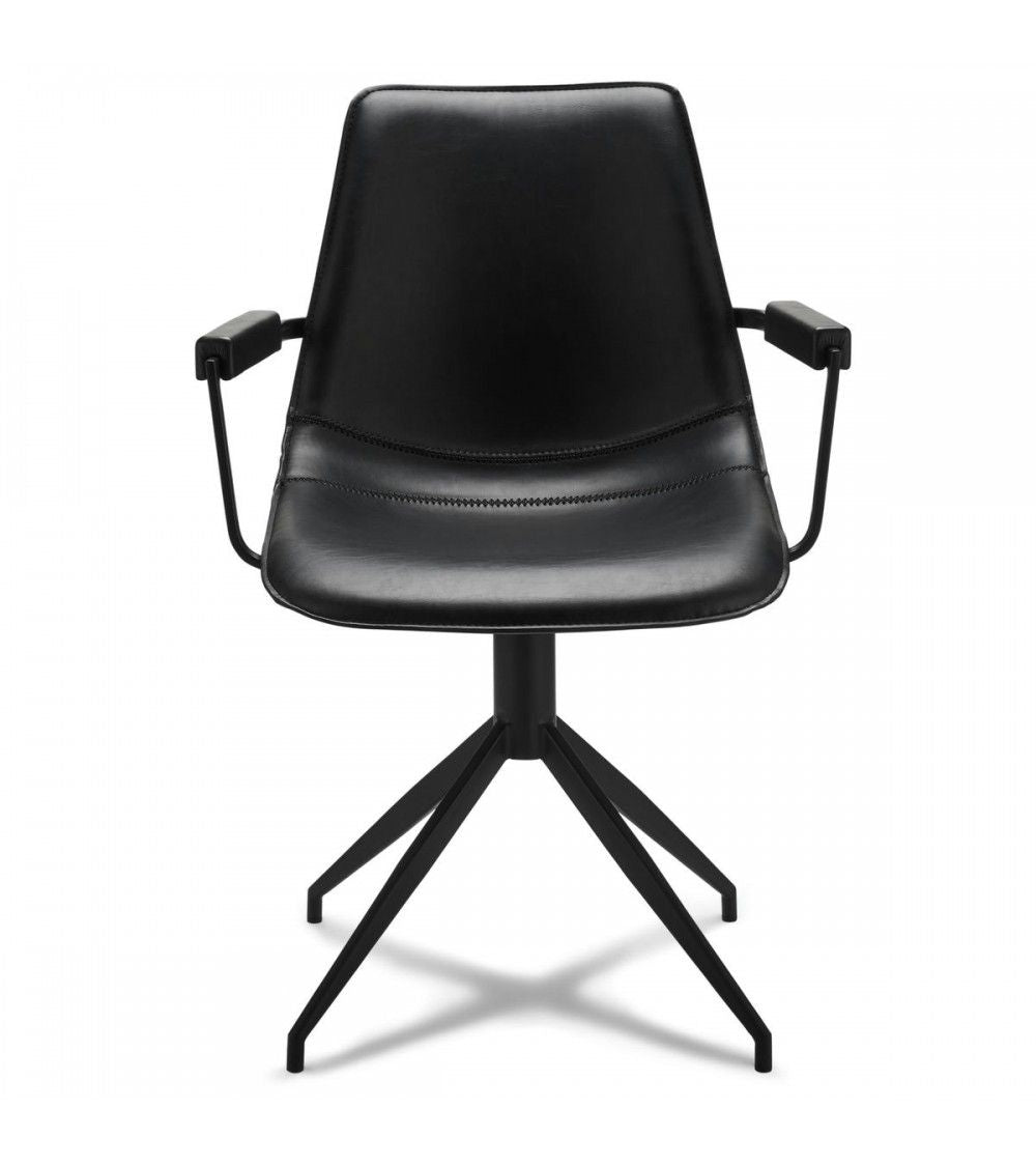 Lot de 2 chaises de salle à manger avec accoudoirs Isabel - Noir