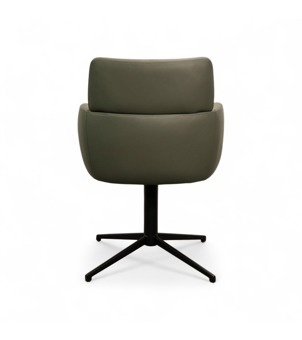 Lot de 2 chaises de salle à manger avec accoudoirs Marco - Vert olive