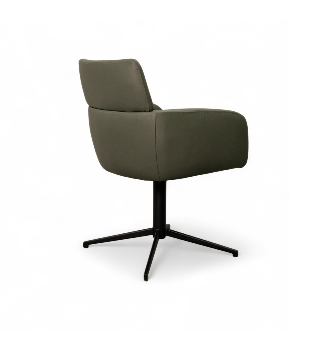 Lot de 2 chaises de salle à manger avec accoudoirs Marco - Vert olive